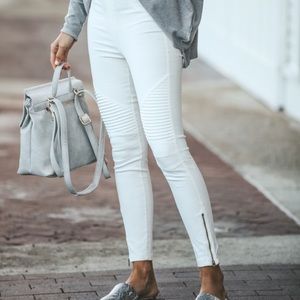 ✨White moto biker leggings✨